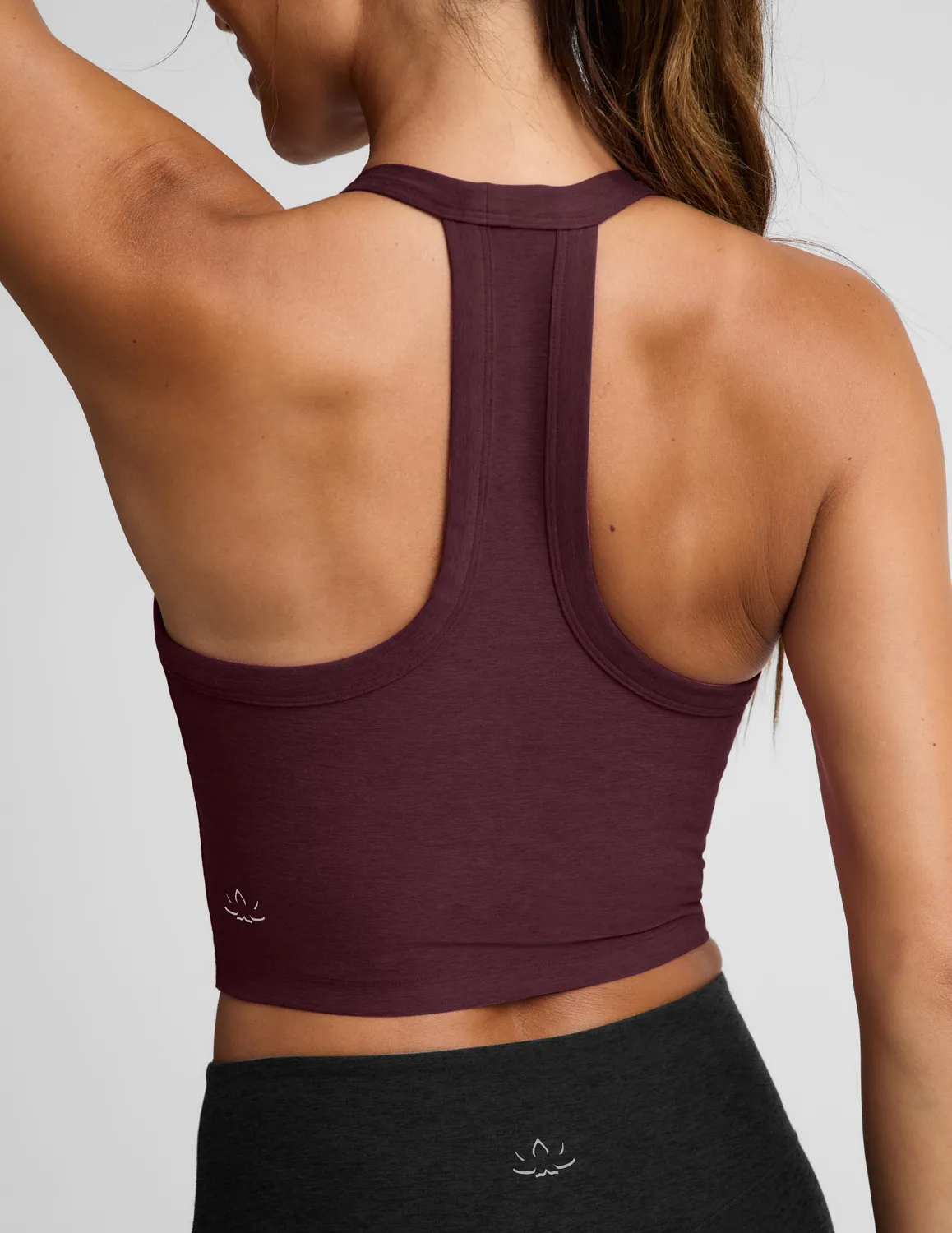 Beyond Yoga Spacedye On The Up Cropped Tank linne Cabernet smidigt