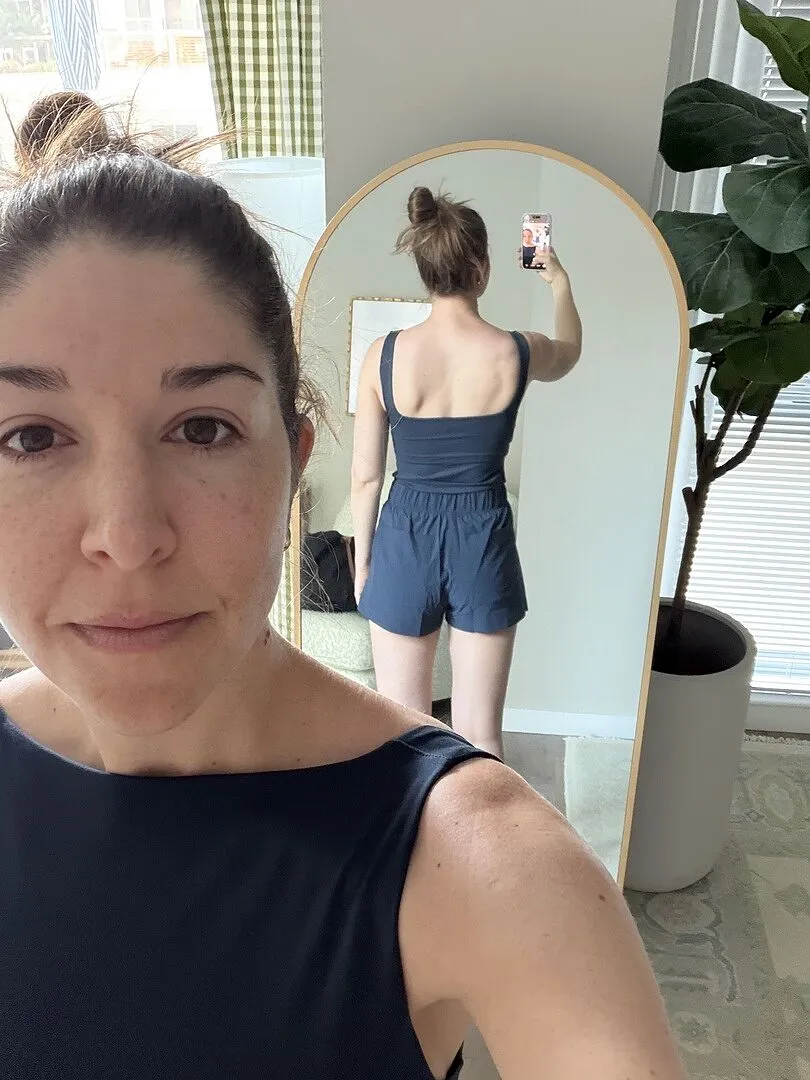 Beyond Yoga Eclipse Open Back Tank linne Nocturnal Navy blå