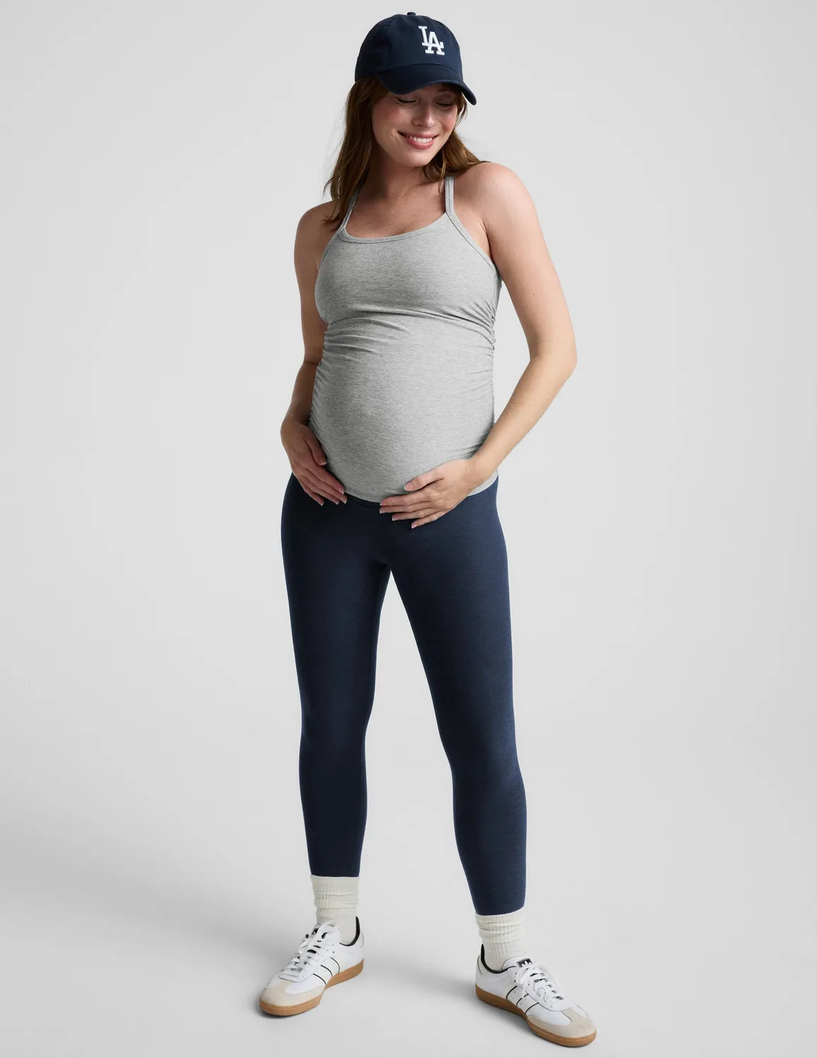 Beyond Yoga Spacedye Keep Your Cool Maternity Slim Racerback Tank linne ljusgrå
