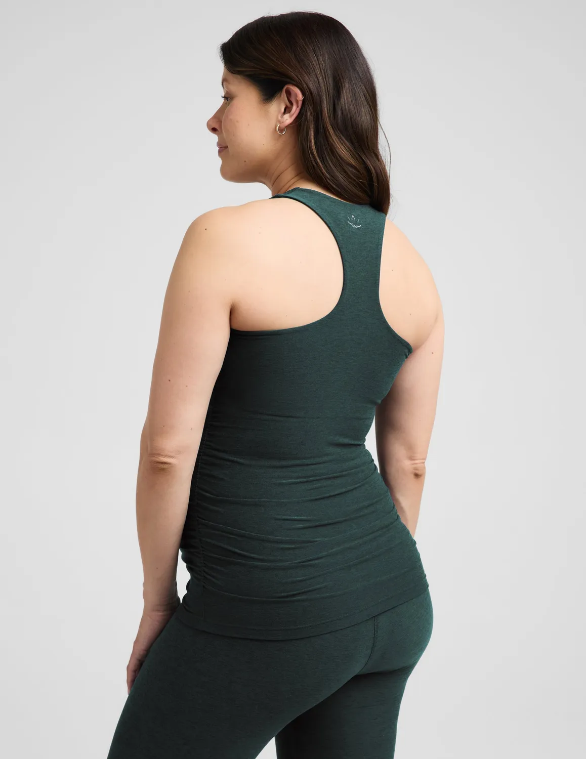 Beyond Yoga Spacedye Bases Covered Maternity Tank linne Dark Ivy Heather gravid