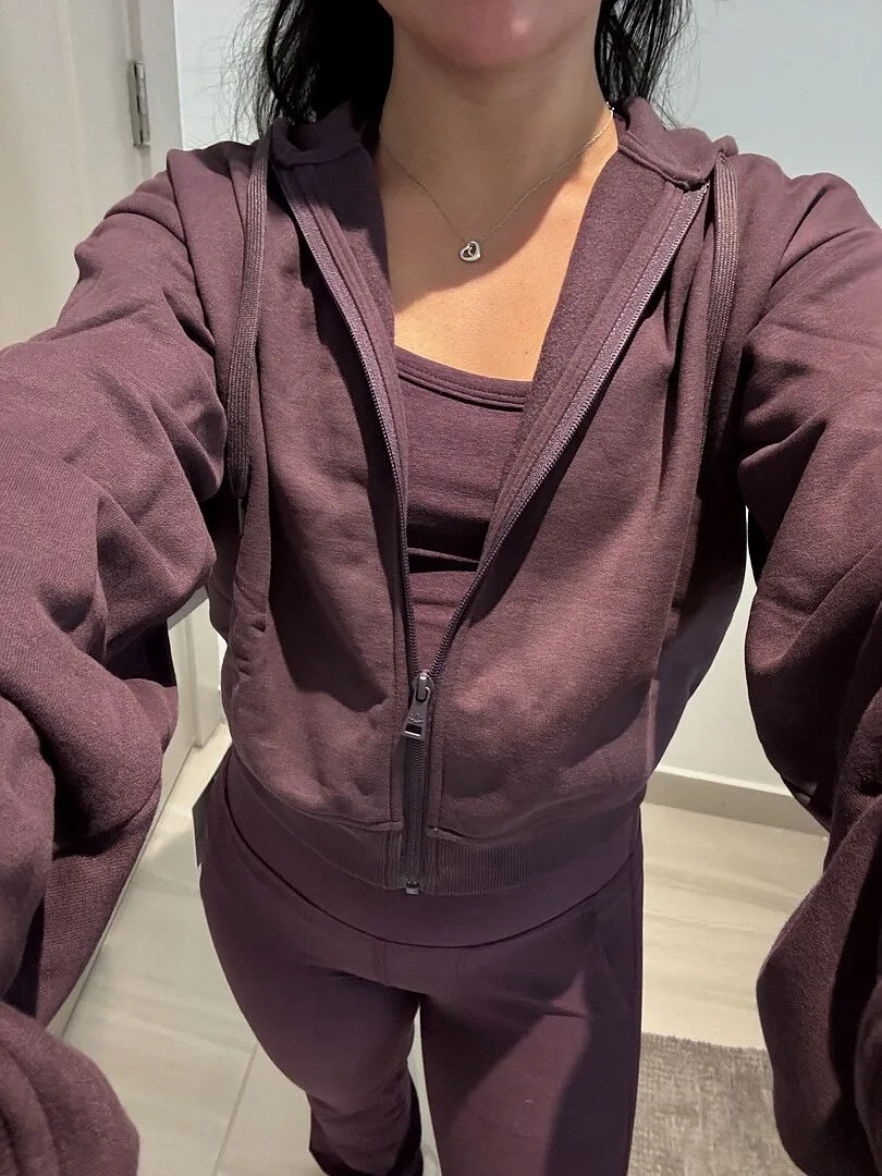 Beyond Yoga LuxeFleece Zip Up Hoodie hoodie Dark Olive avslappnad