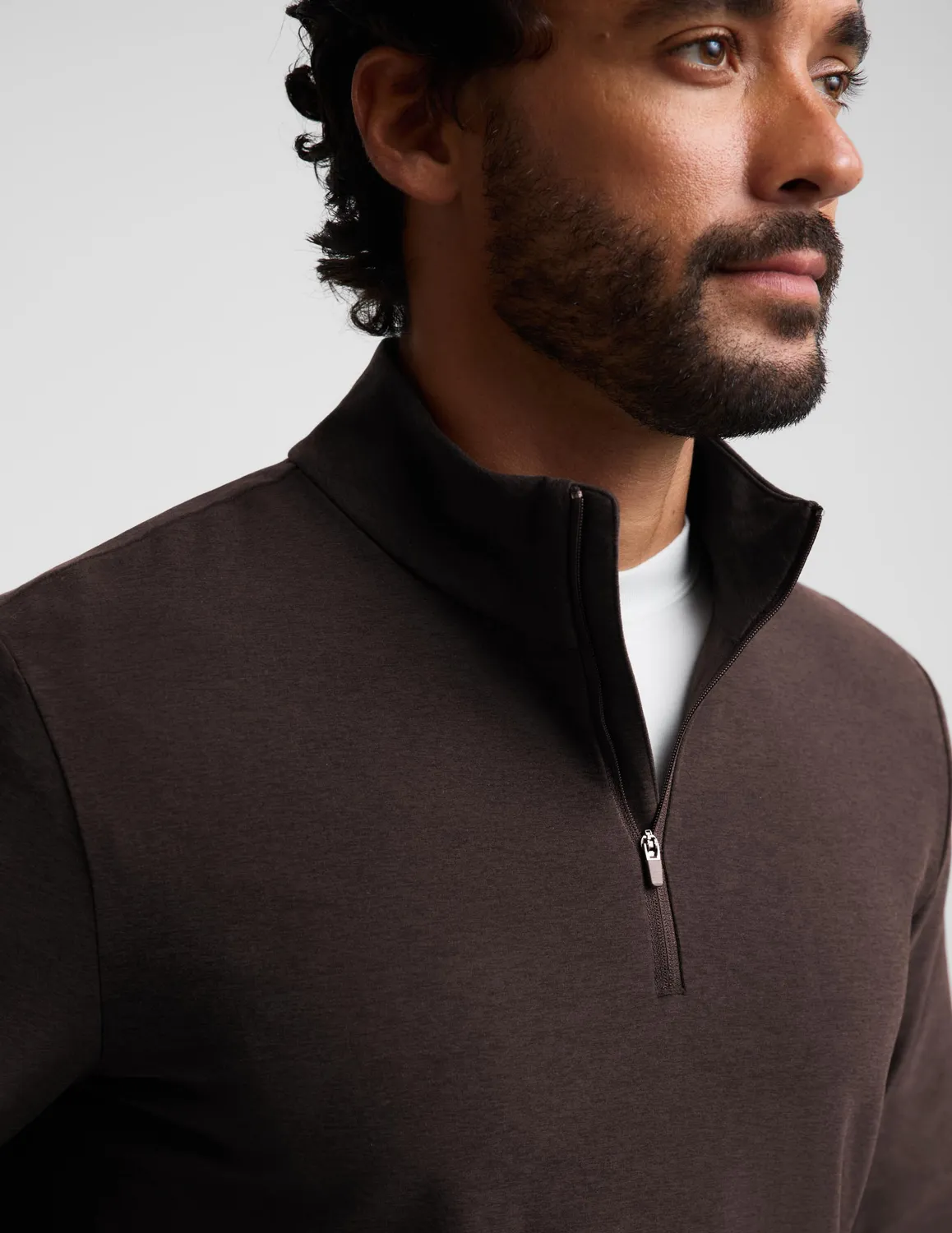 Beyond Yoga Spacedye Terrain quarter zip tröja Dark Chocolate herr