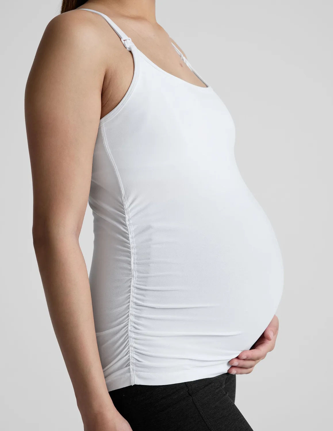 Beyond Yoga Spacedye Keep It Simple Nursing Tank amningslinne Cloud White lång