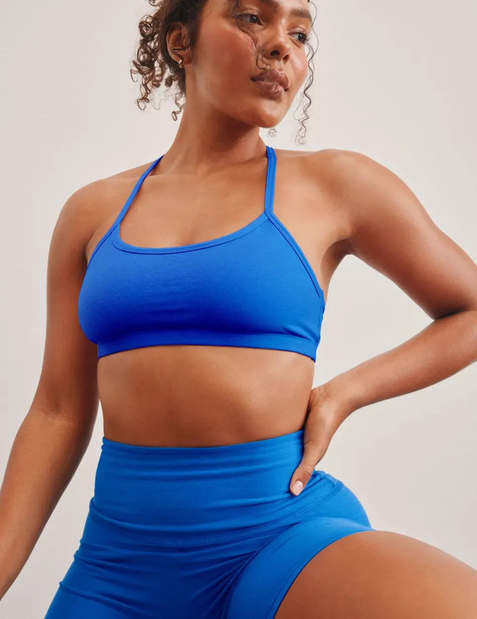 Beyond Yoga Spacedye Slim Racerback sport-bh Court Blue Heather mellanstöd
