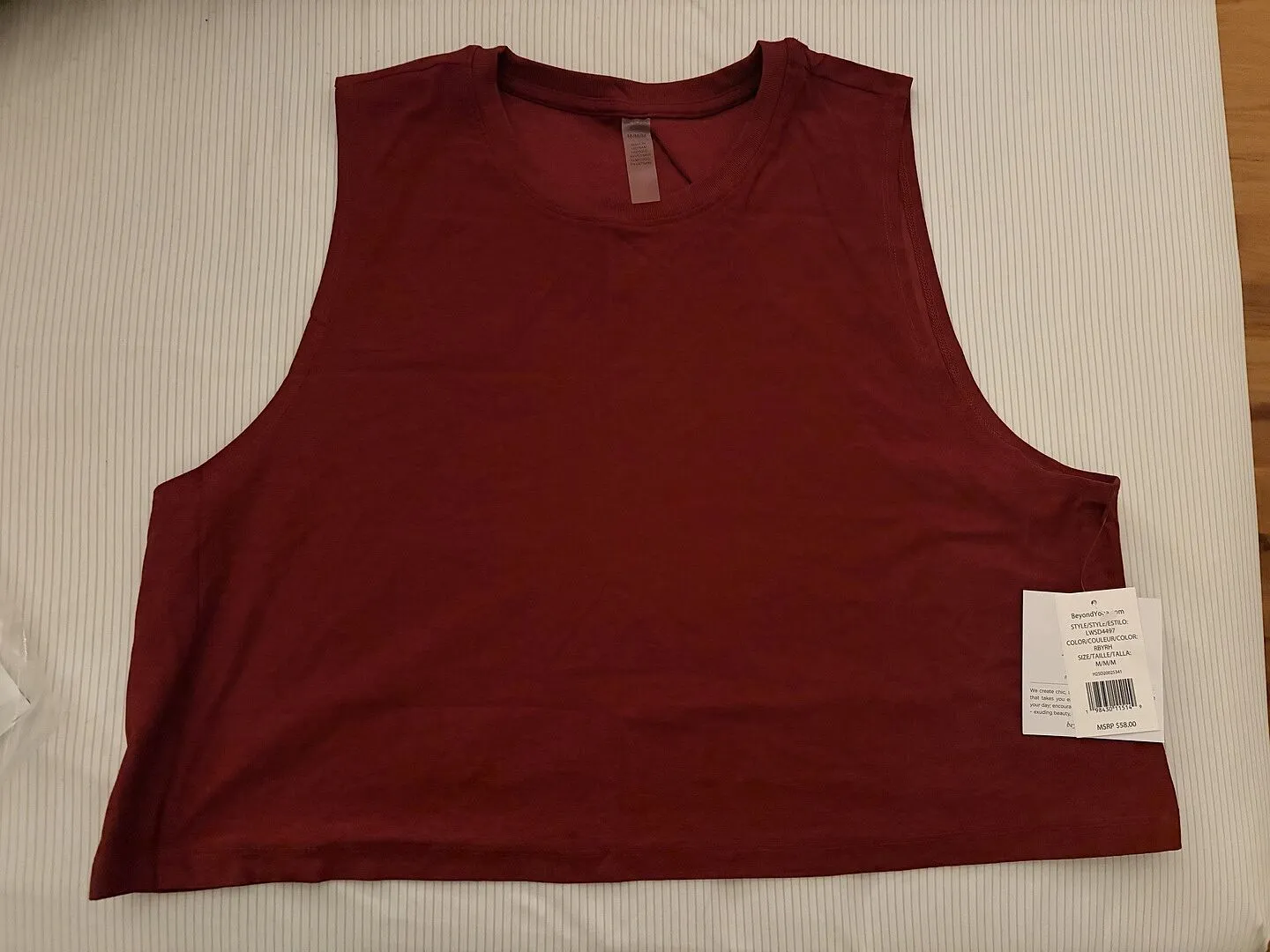 Beyond Yoga Featherweight Minimal Cropped Tank linne Silver Mist