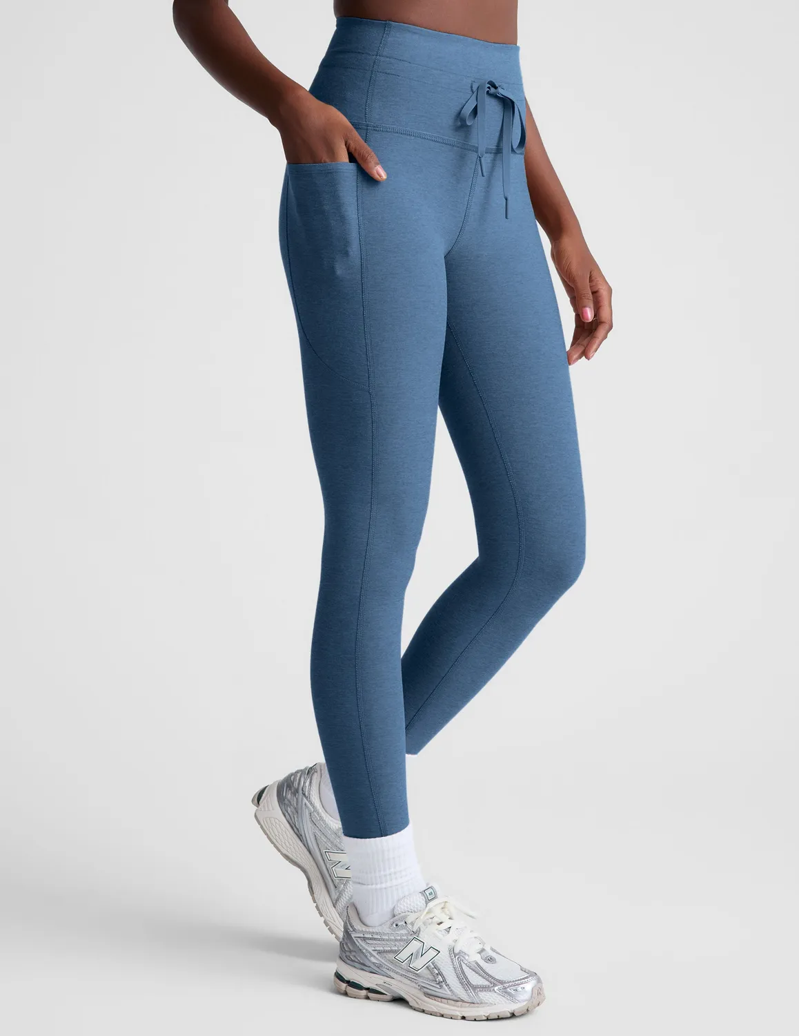 Beyond Yoga Spacedye Go Pocket Midi tights denimblå fickor