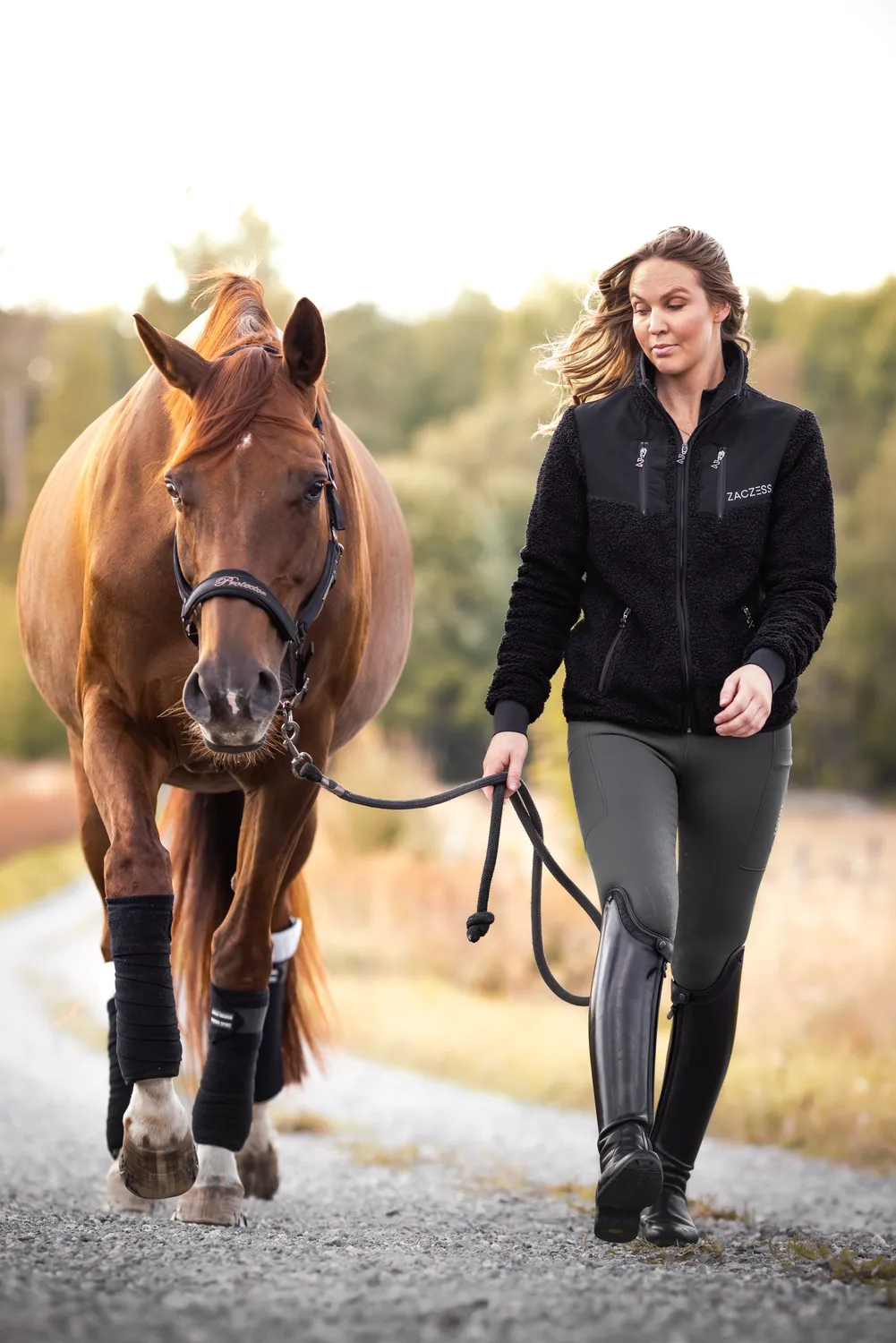 ZacZess Teddy Winter Leggings ridleggings grön teddyfodrad