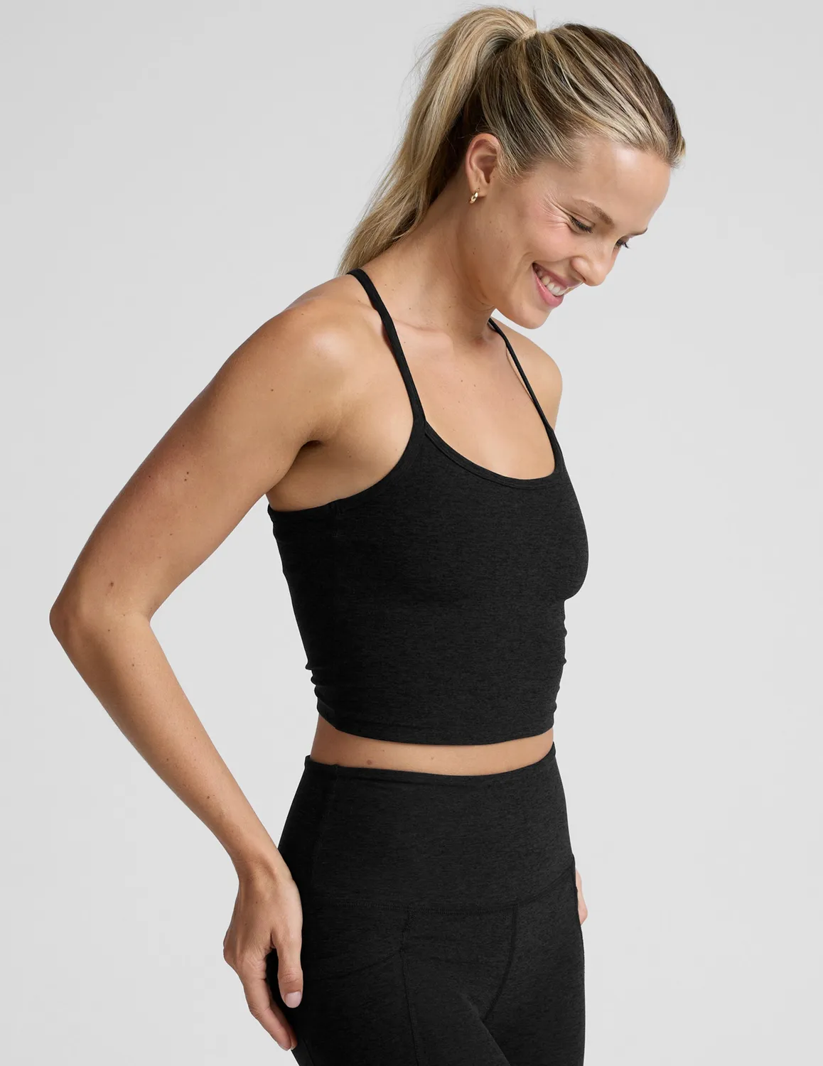 Beyond Yoga Spacedye Slim Racerback Cropped linne Darkest Night
