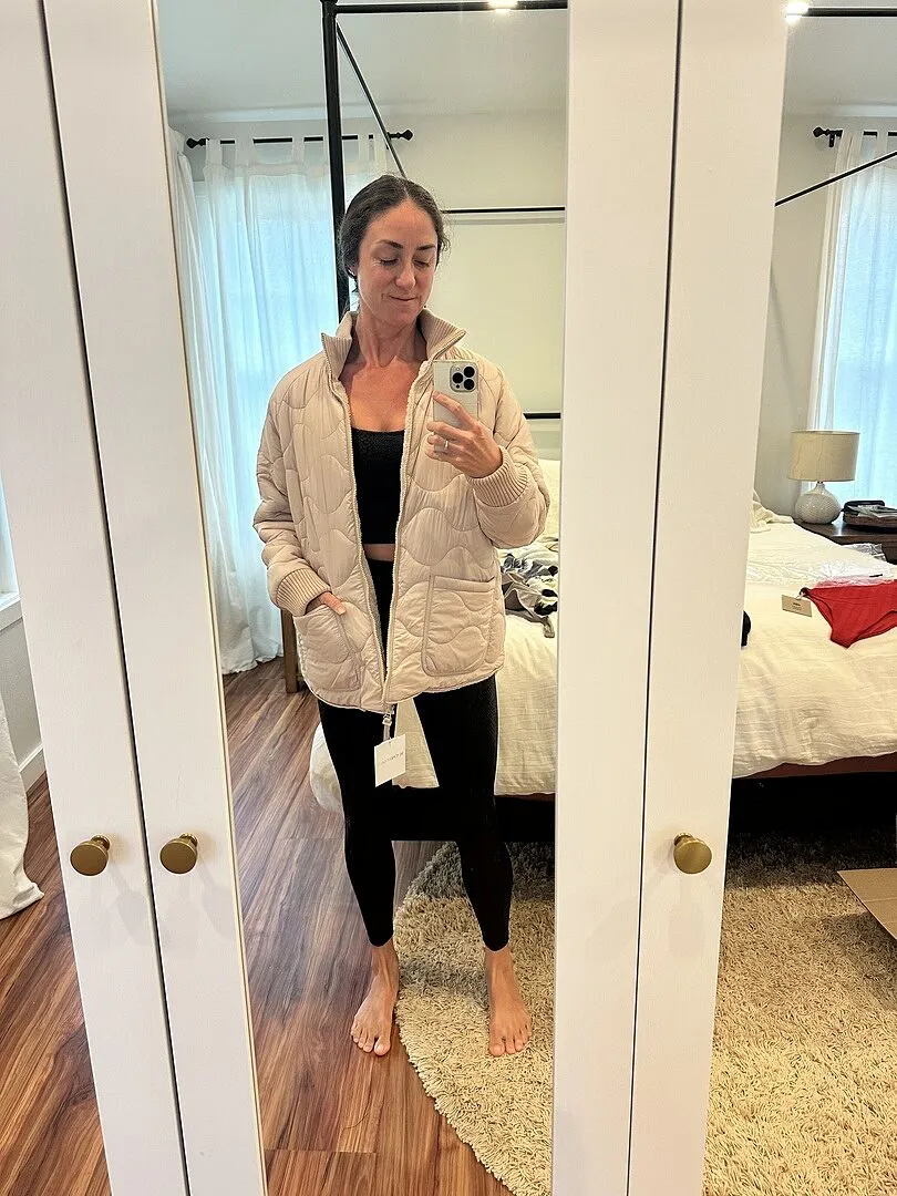 Beyond Yoga 2-Way Quilted Jacket vändbar jacka svart