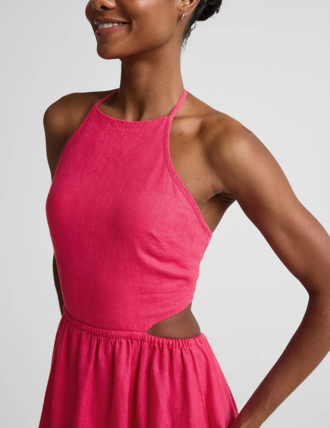 Beyond Yoga SoftWash Linen Halter maxiklänning bäröd