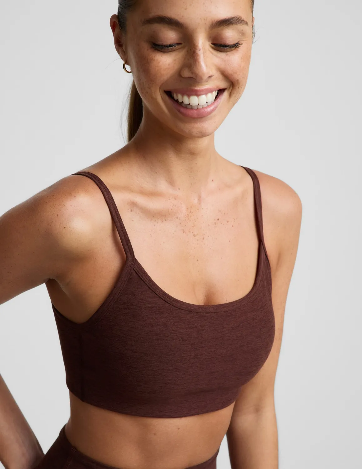 Beyond Yoga Spacedye Forever Bra sport-bh Iced Mocha Heather stöd