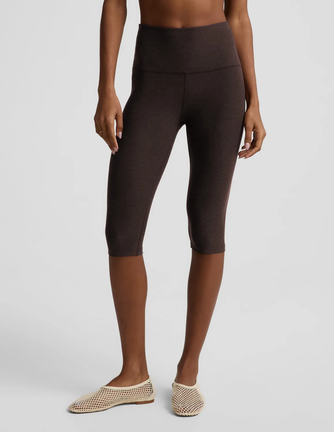 Beyond Yoga Spacedye Pedal Pusher High Waisted leggings Dark Chocolate Heather