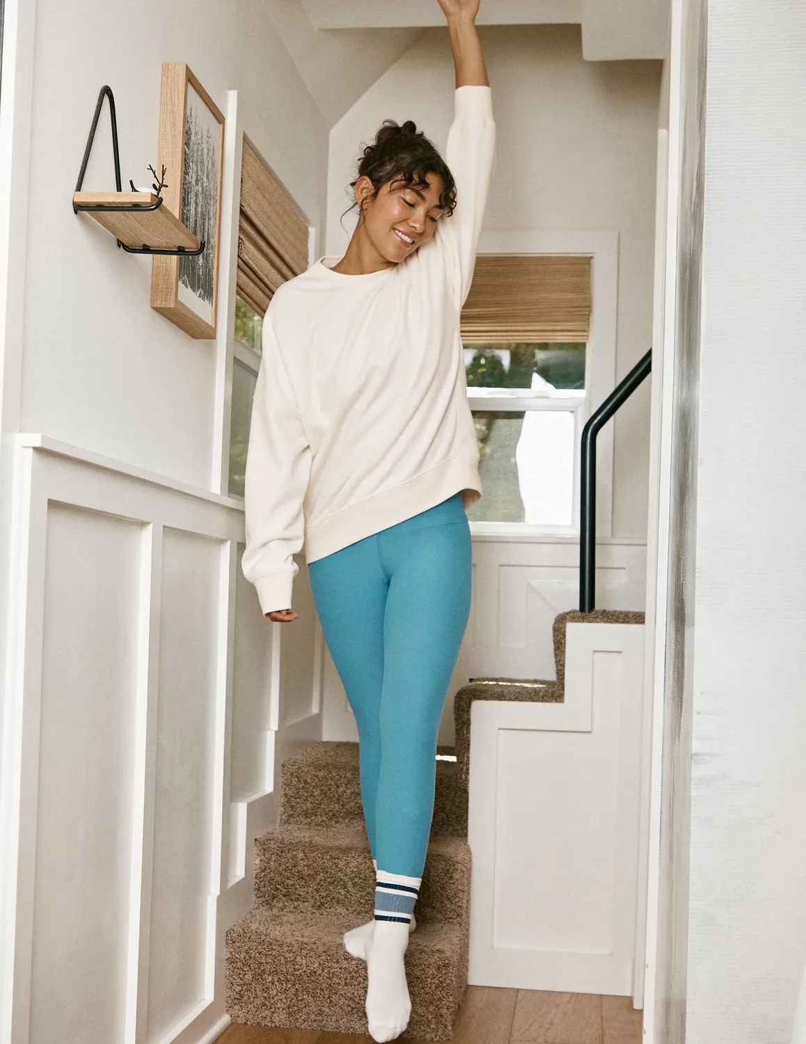 Beyond Yoga Spacedye Caught In The Midi tights Surfer Blue Heather hög midja