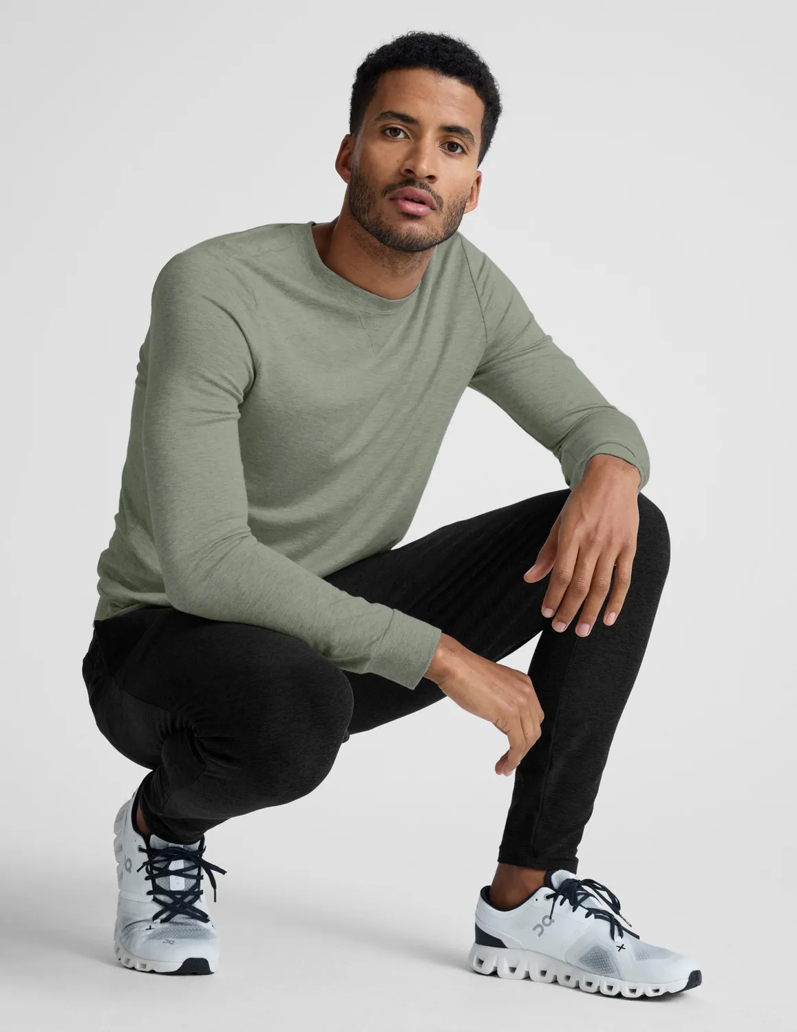 Beyond Yoga Always Beyond Crew Pullover Sweatshirt Grey Sage
