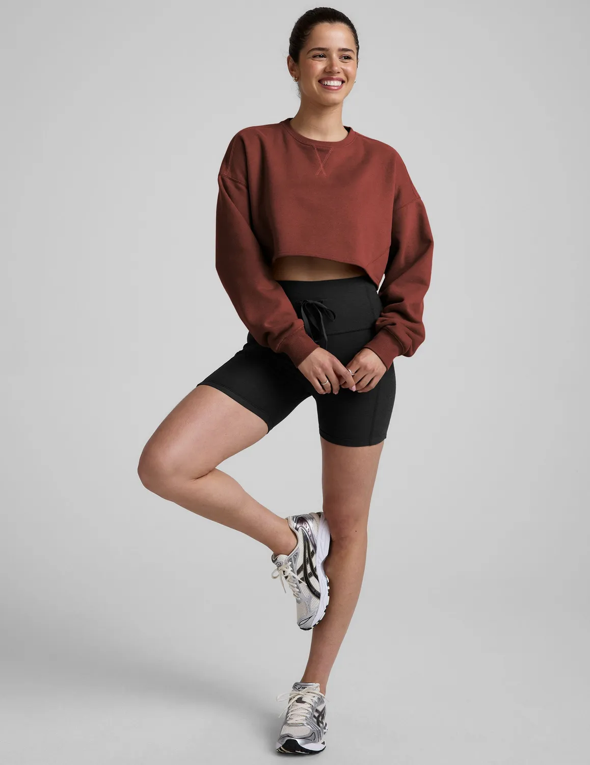 Beyond Yoga LuxeFleece Cropped sweatshirt Cinnamon brun