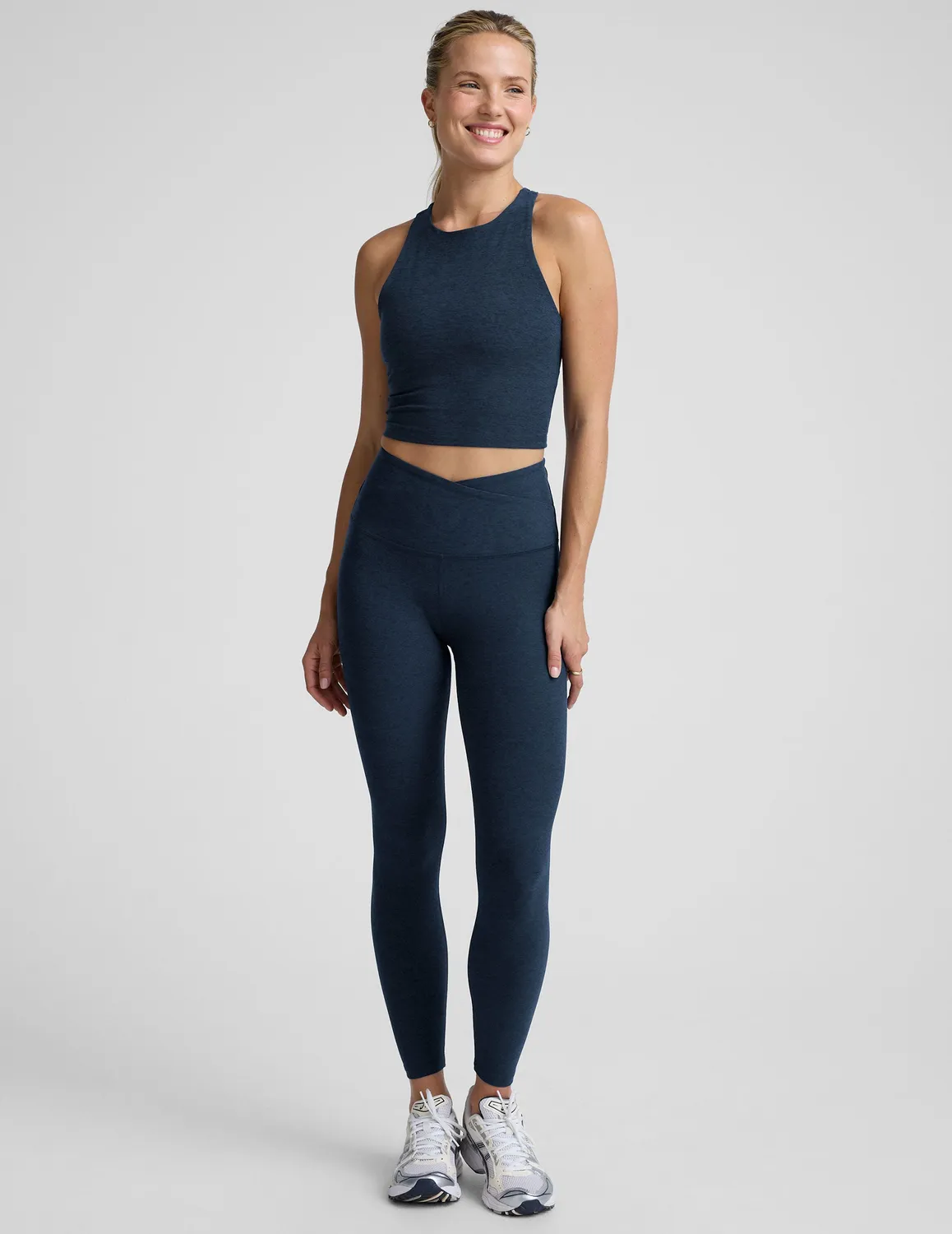 Beyond Yoga Spacedye Refocus cropped linne Nocturnal Navy