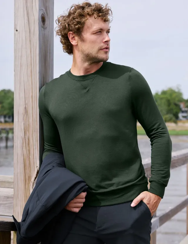 Beyond Yoga Always Beyond Crew Pullover Sweatshirt Dusty Forest