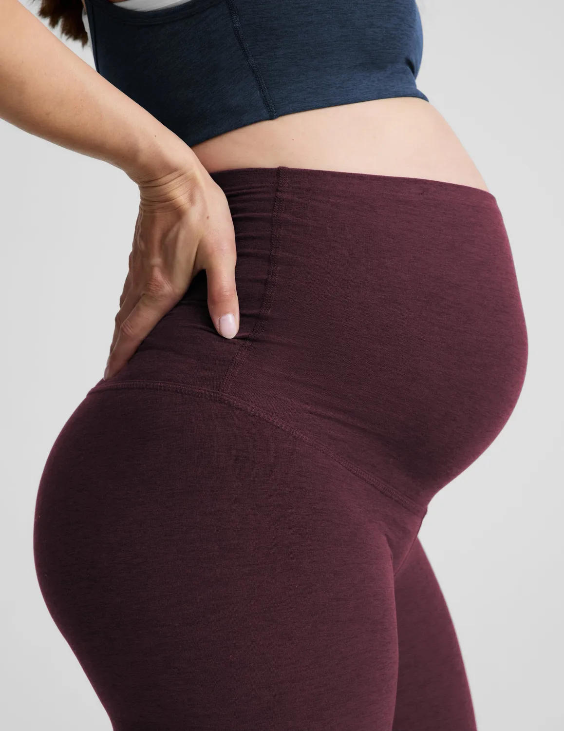 Beyond Yoga Spacedye Love the Bump Midi leggings Cabernet Heather gravid