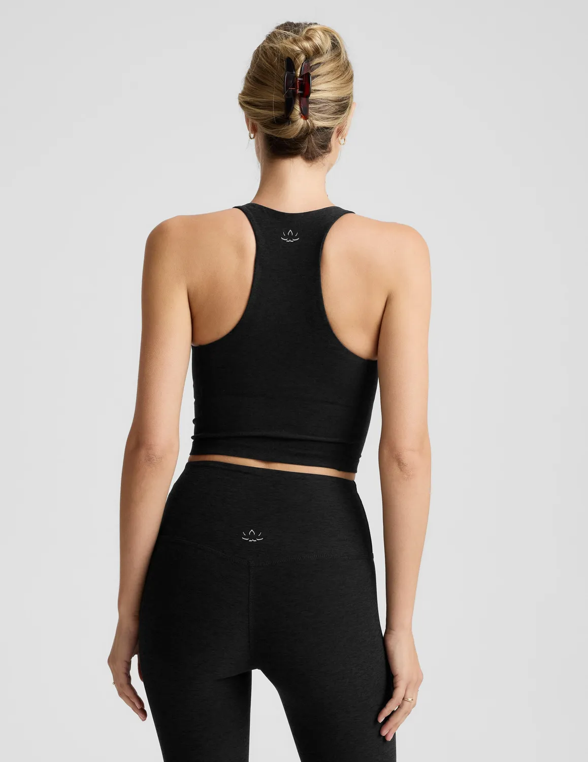 Beyond Yoga Spacedye Intensity Racerback Cropped Tank linne darkest night stöd