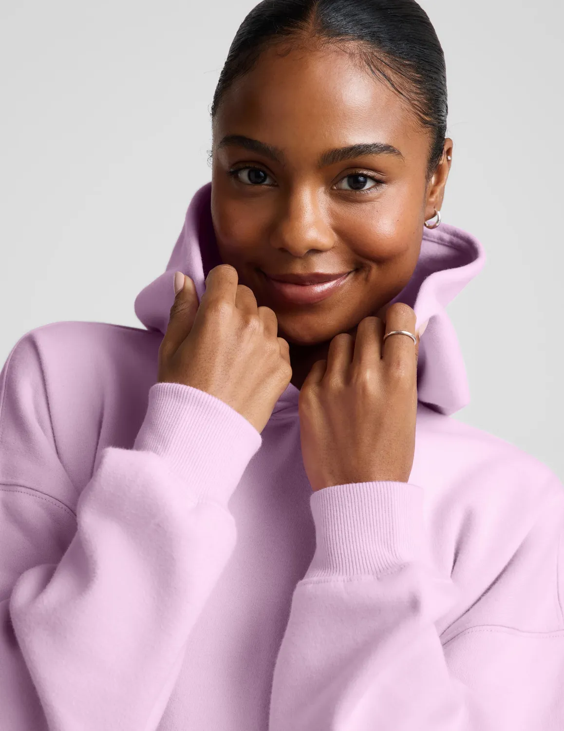 Beyond Yoga LuxeFleece 2.0 Hoodie hoodtröja Lavender Cream bomull