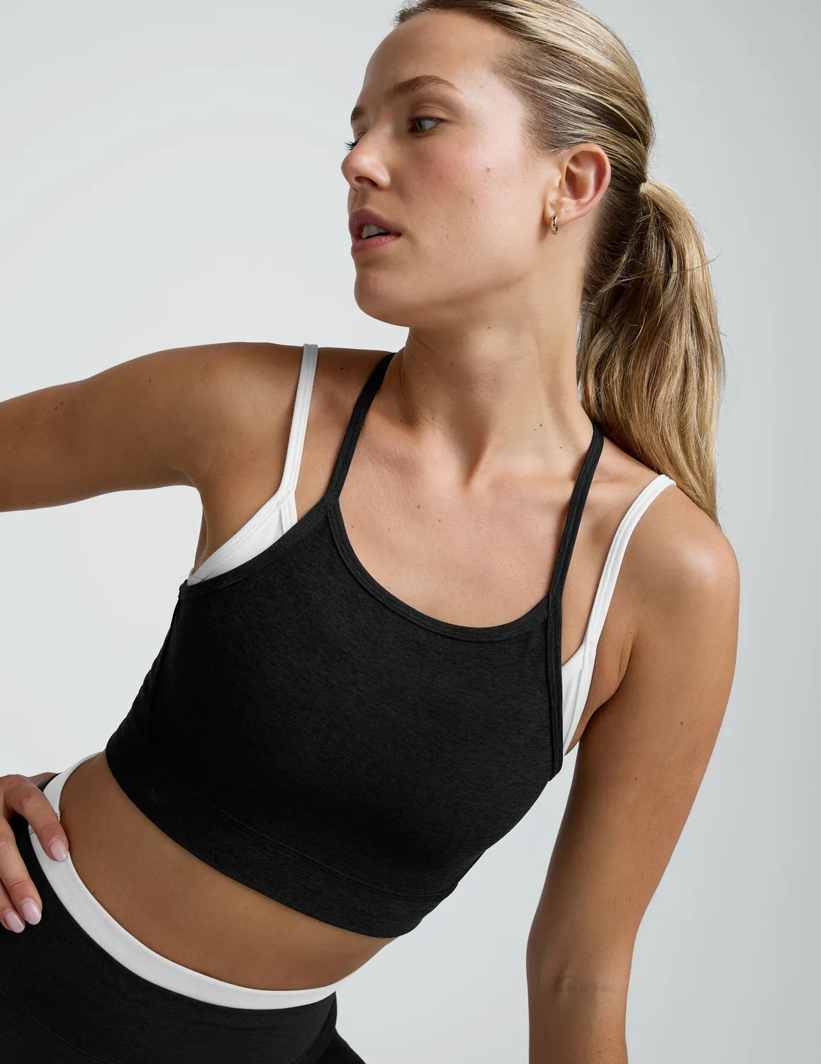 Beyond Yoga Spacedye Layered Long Line Bra sportbh svart