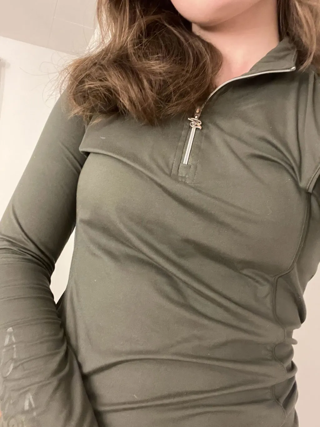 ZacZess Valencia Green Fog base layer ridtröja halvzip