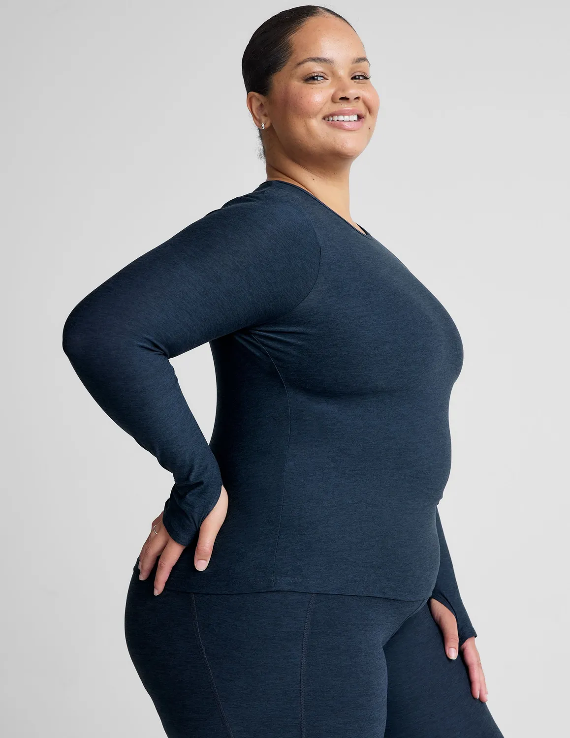 Beyond Yoga Featherweight Classic Crew träningströja Nocturnal Navy