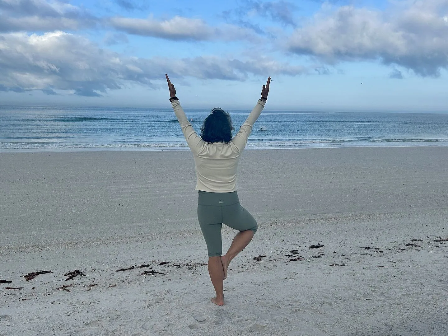 Beyond Yoga Spacedye Pedal Pusher High Waisted leggings Malibu Lagoon Heather