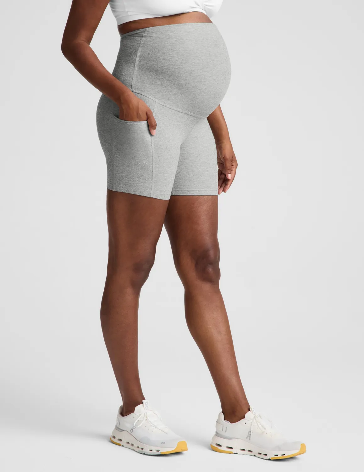 Beyond Yoga Spacedye Keep Pace 5" mamma-bikershorts Silver Mist