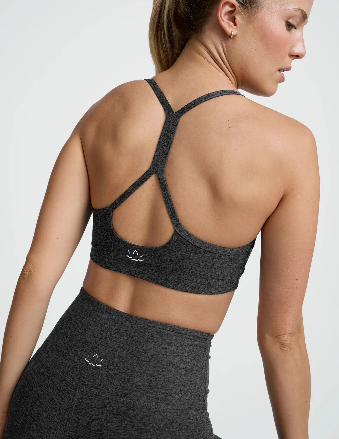 Beyond Yoga Spacedye Slim Racerback sport-bh Black-Charcoal