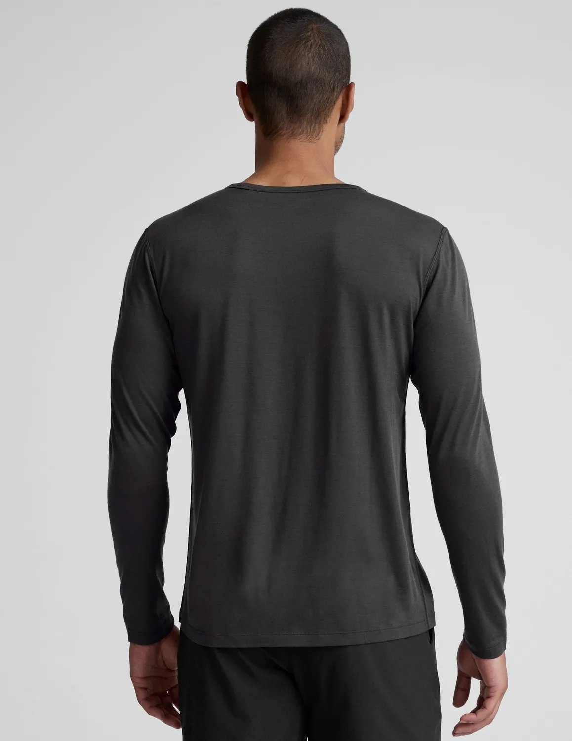 Beyond Yoga Merino Wool Men's Long Sleeve Crew tröja Black Ash