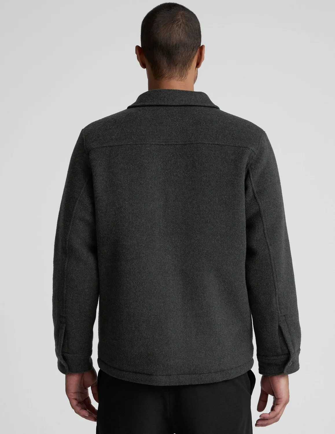 Beyond Yoga Infinite Wool skjortjacka herr mörkgrå vadderad
