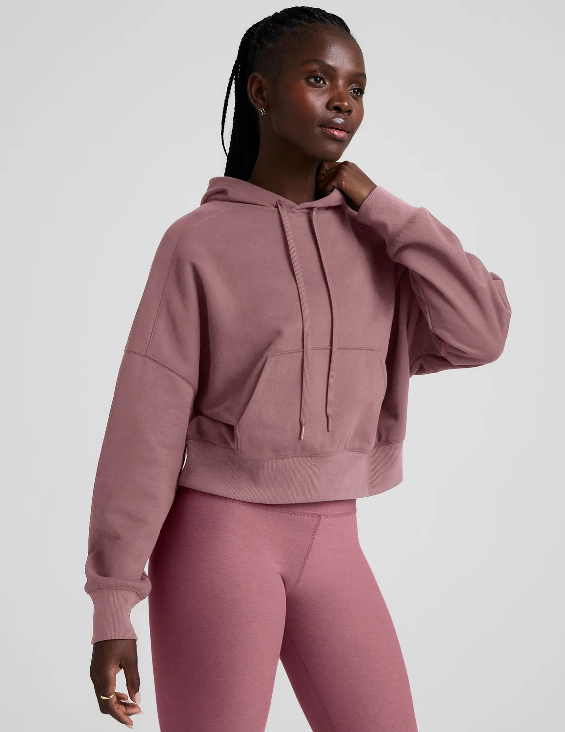 Beyond Yoga LuxeFleece Hoodie hoodtröja Rose Brush avslappnad