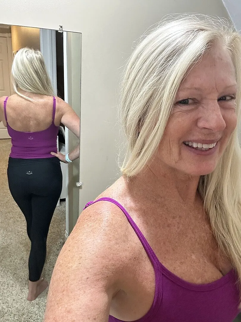 Beyond Yoga Spacedye Forever Tank linne Cloud White tight