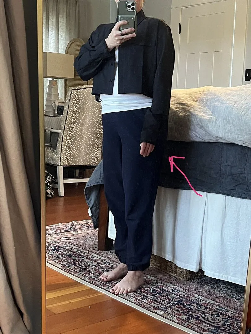 Beyond Yoga Midtown Cropped jacka olive ink vävd