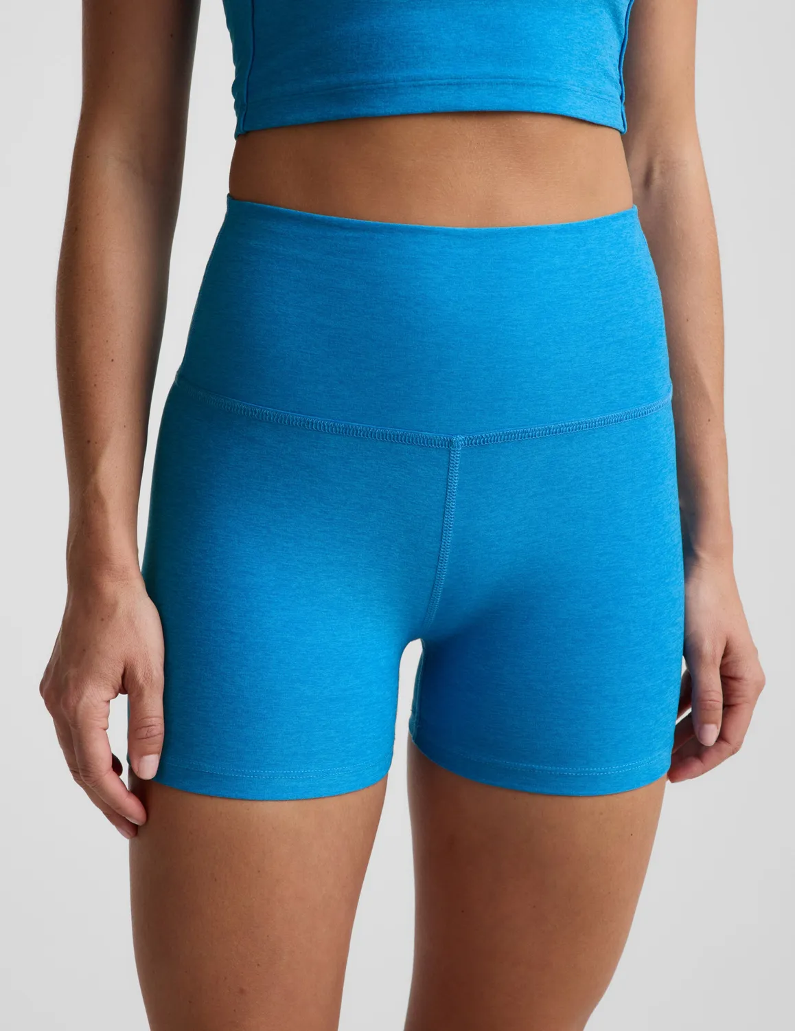 Beyond Yoga Spacedye Keep Pace 3 träningsshorts Malibu Lagoon hög midja