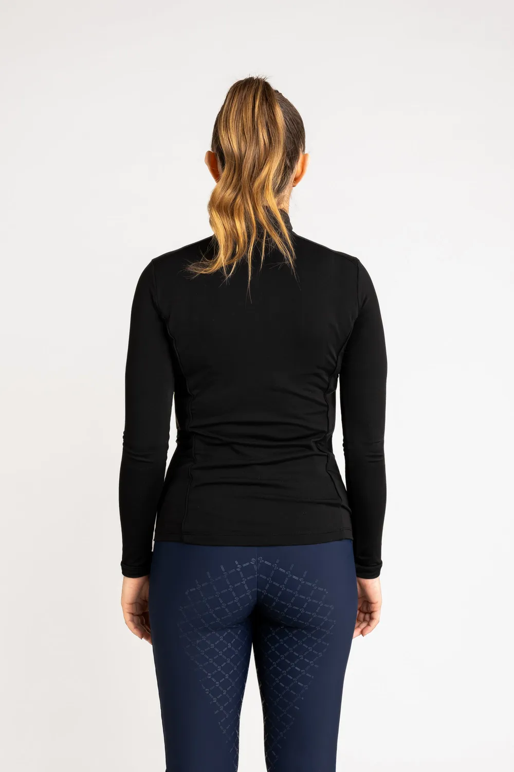 ZacZess Valencia Black base layer ridtröja svart halvzip