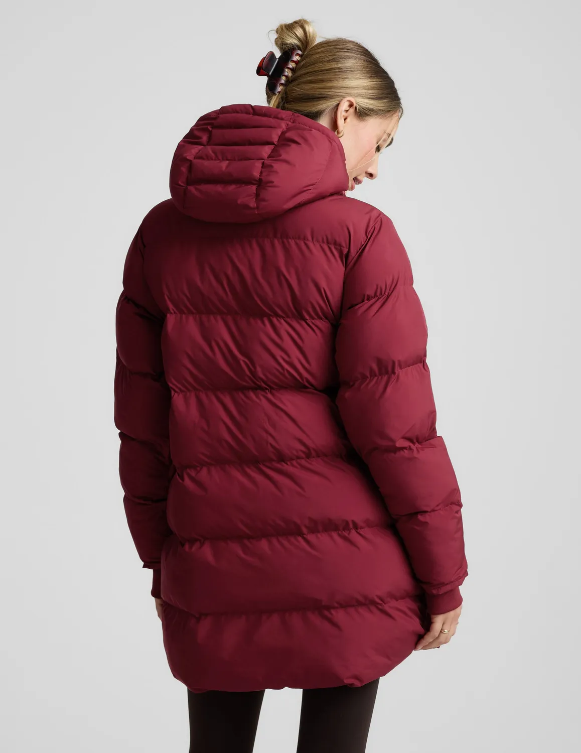 Beyond Yoga Warm Up Mid Length Puffer Jacket pufferjacka Ruby Rush