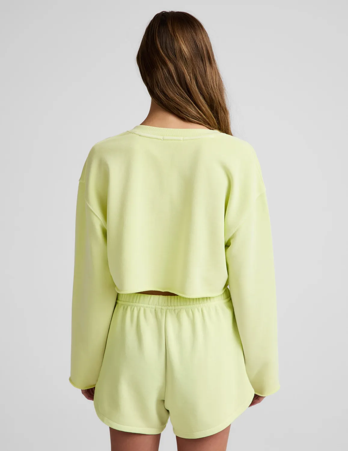 Beyond Yoga Fade Out sweatshirt lime croppad