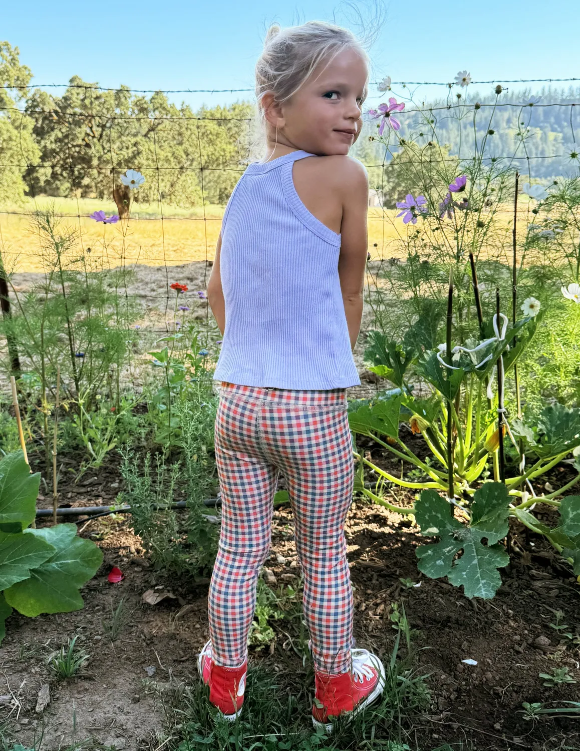 Beyond Yoga SoftMark toddlerleggings Sunwashed Gingham rutig