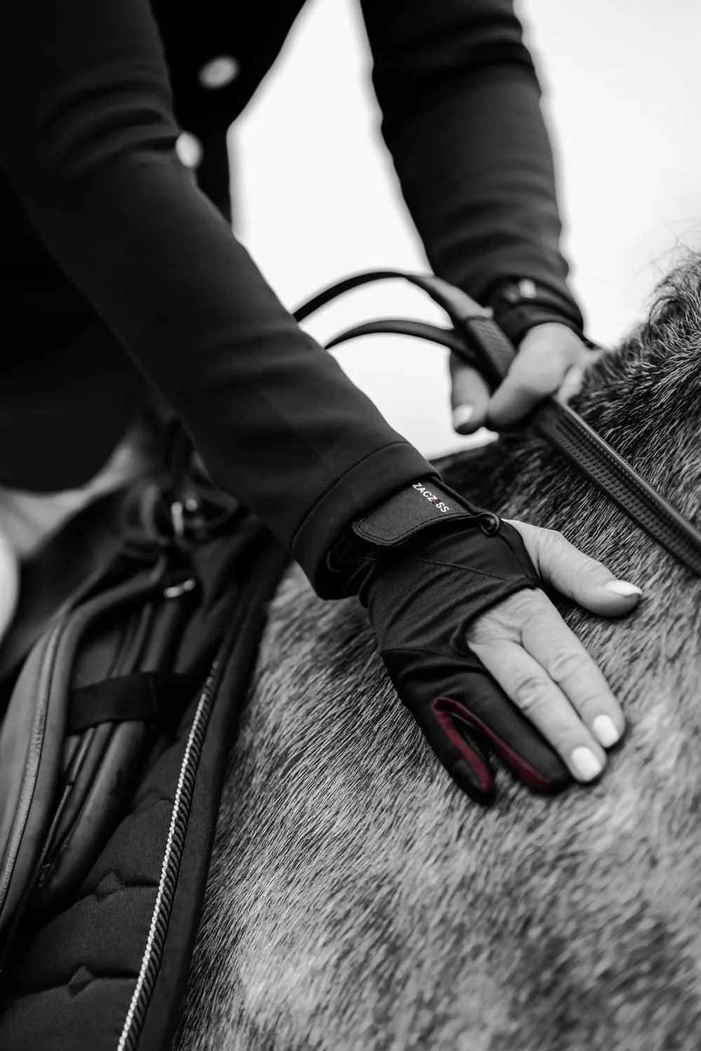 ZacZess Duo Glove ridhandske svart tvåfingers med grepp