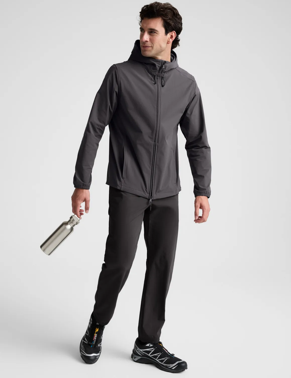 Beyond Yoga AirLite Hooded Full Zip jacka svart