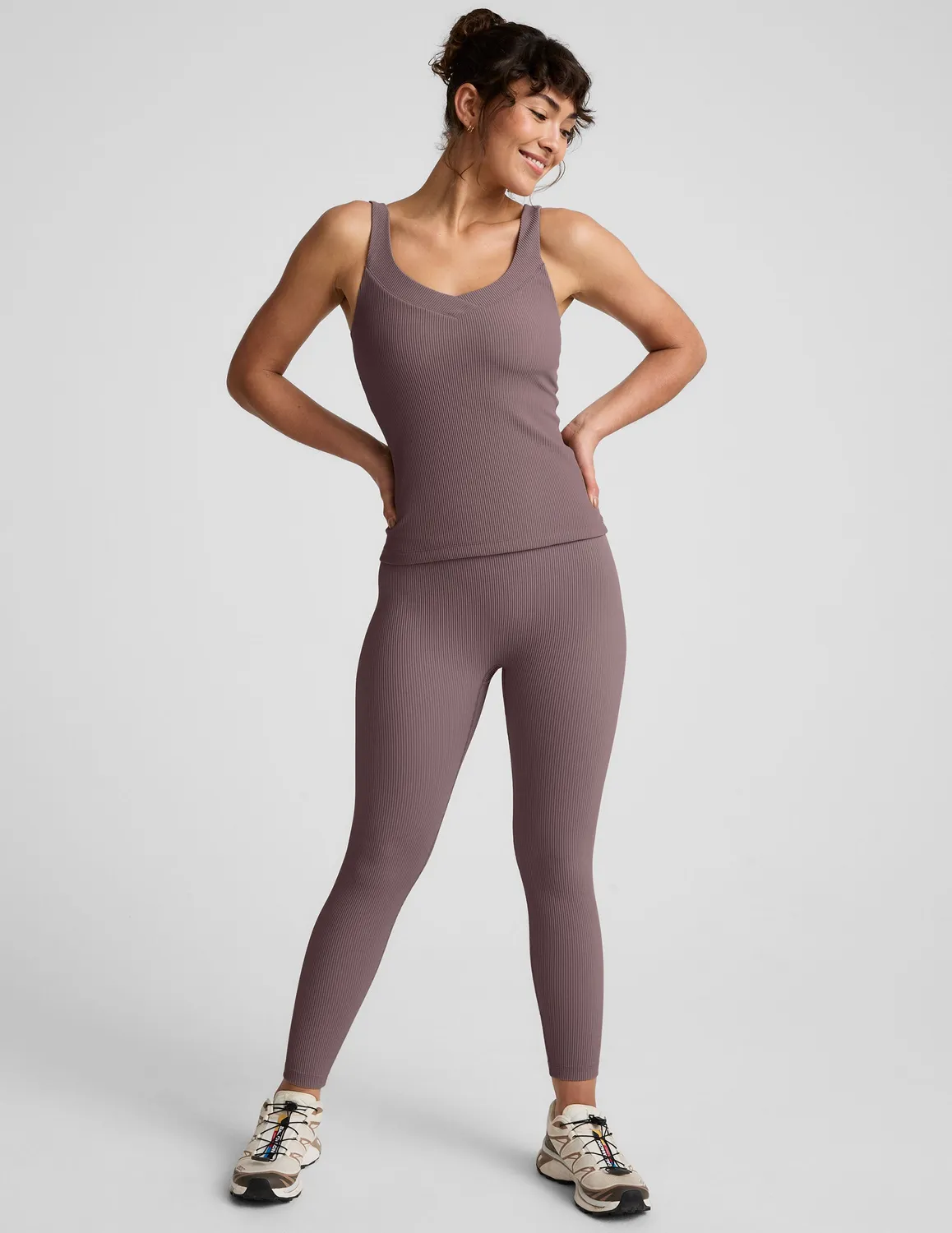 Beyond Yoga Impulse Ribbed linne Woodland med bh