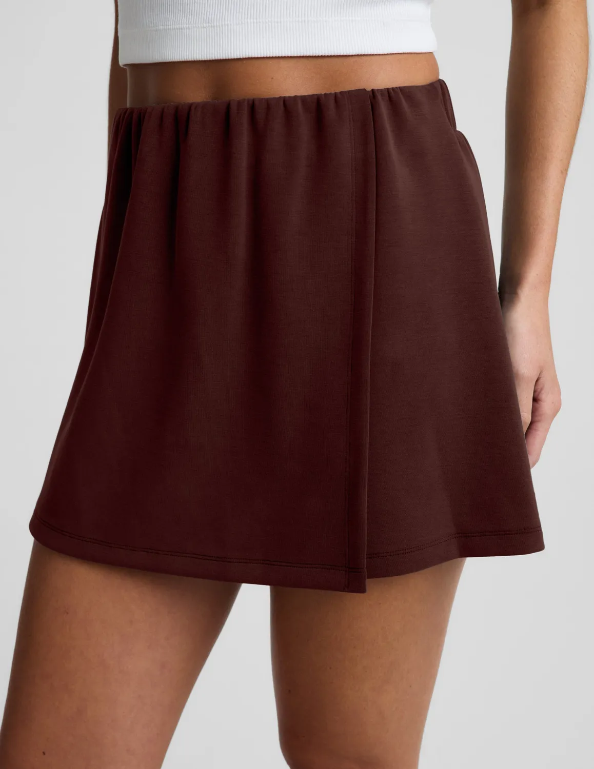Beyond Yoga Luxe Sandwash skort Iced Mocha stretch