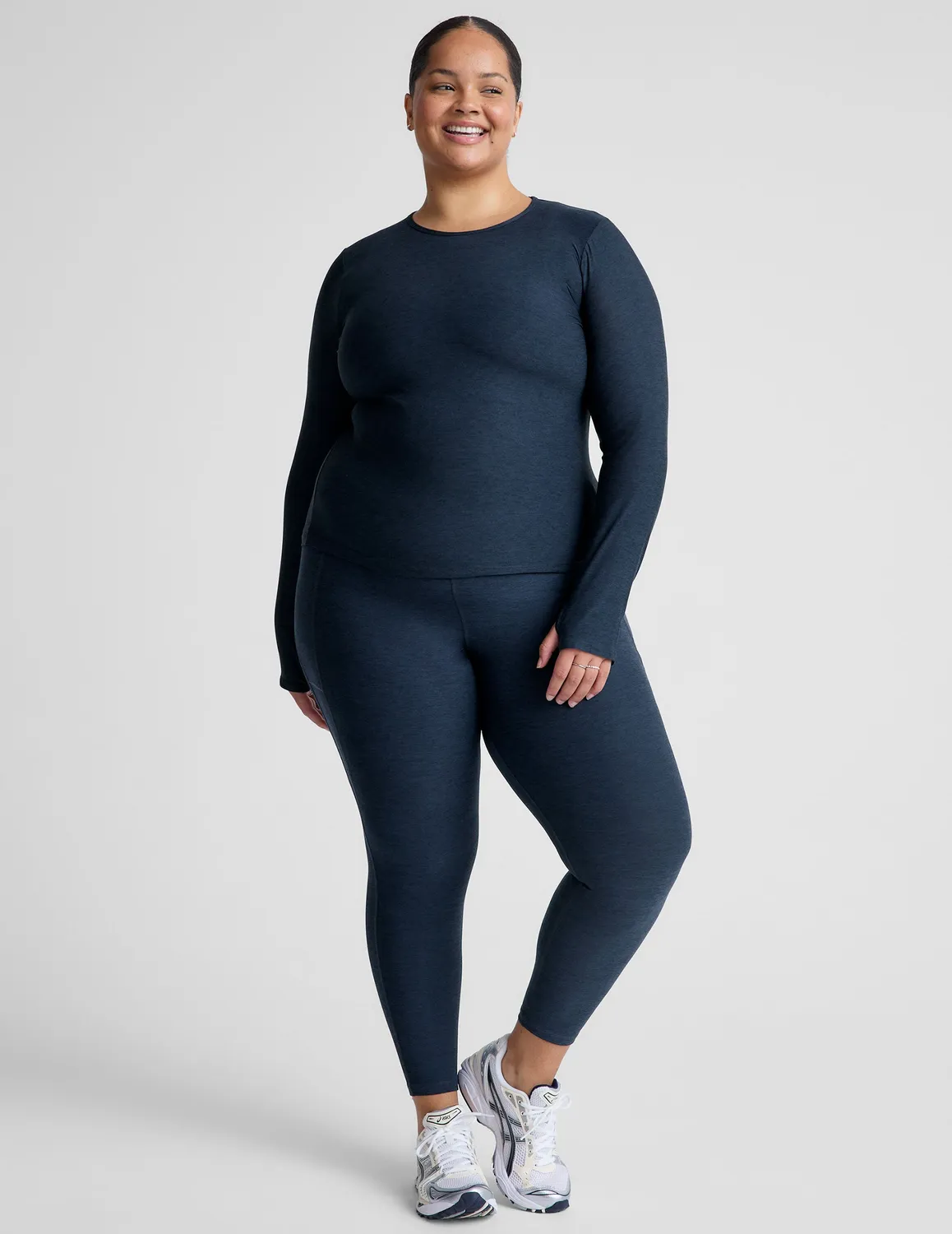 Beyond Yoga Featherweight Classic Crew träningströja Nocturnal Navy