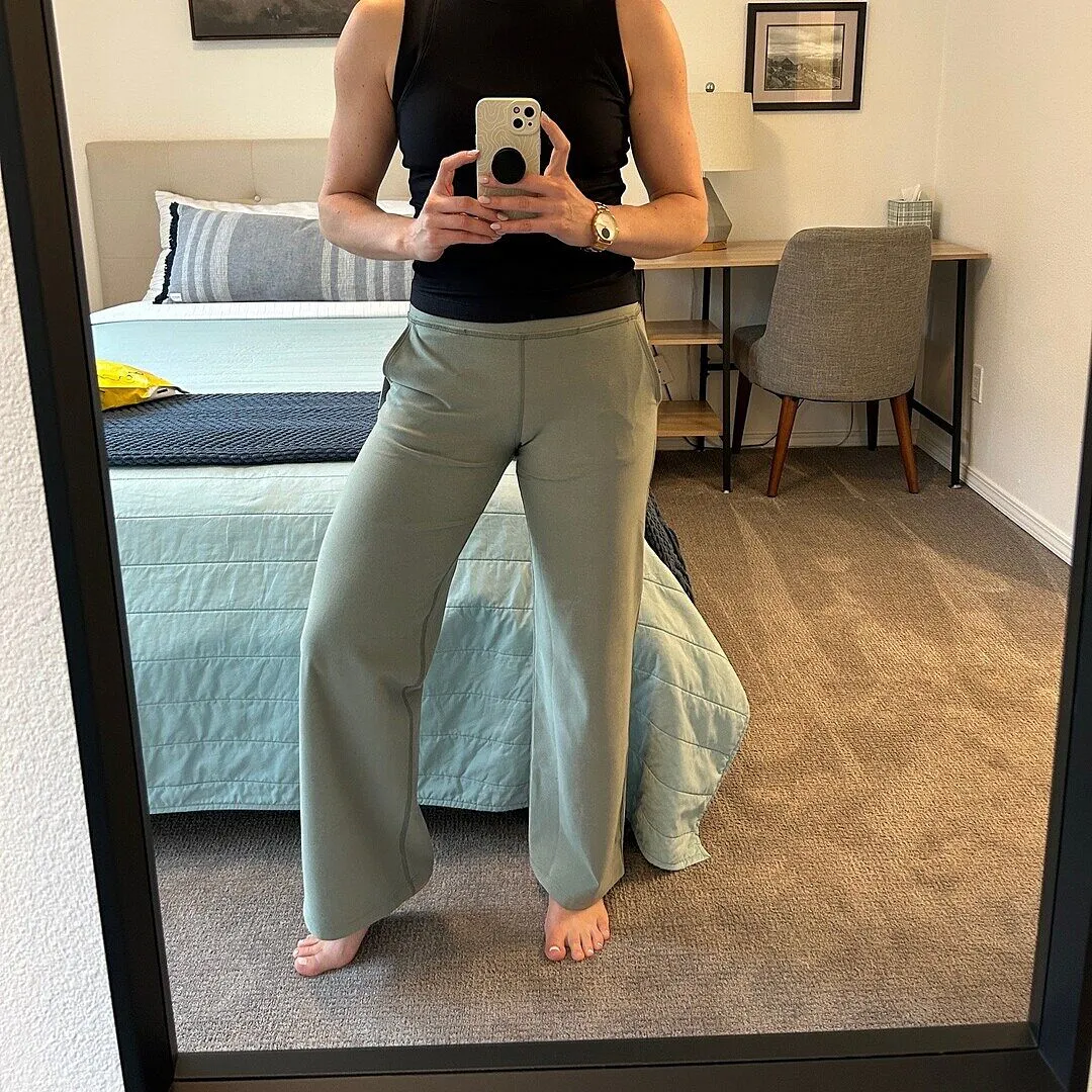 Beyond Yoga Spacedye Laid Back Wide Leg Pant 31 byxor Dusty Forest