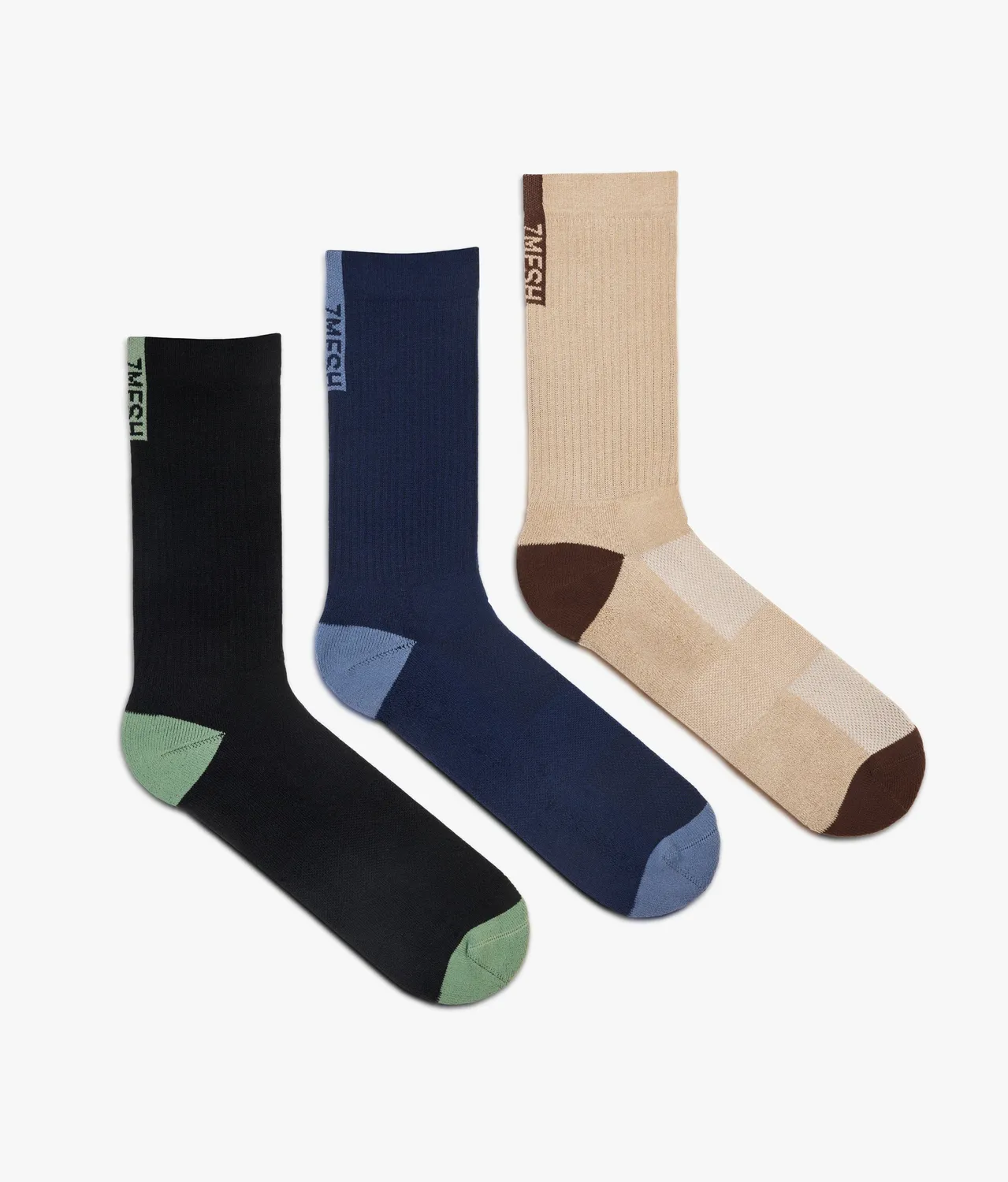 7MESH Gravity Sock cykelstrumpor svart ribbad