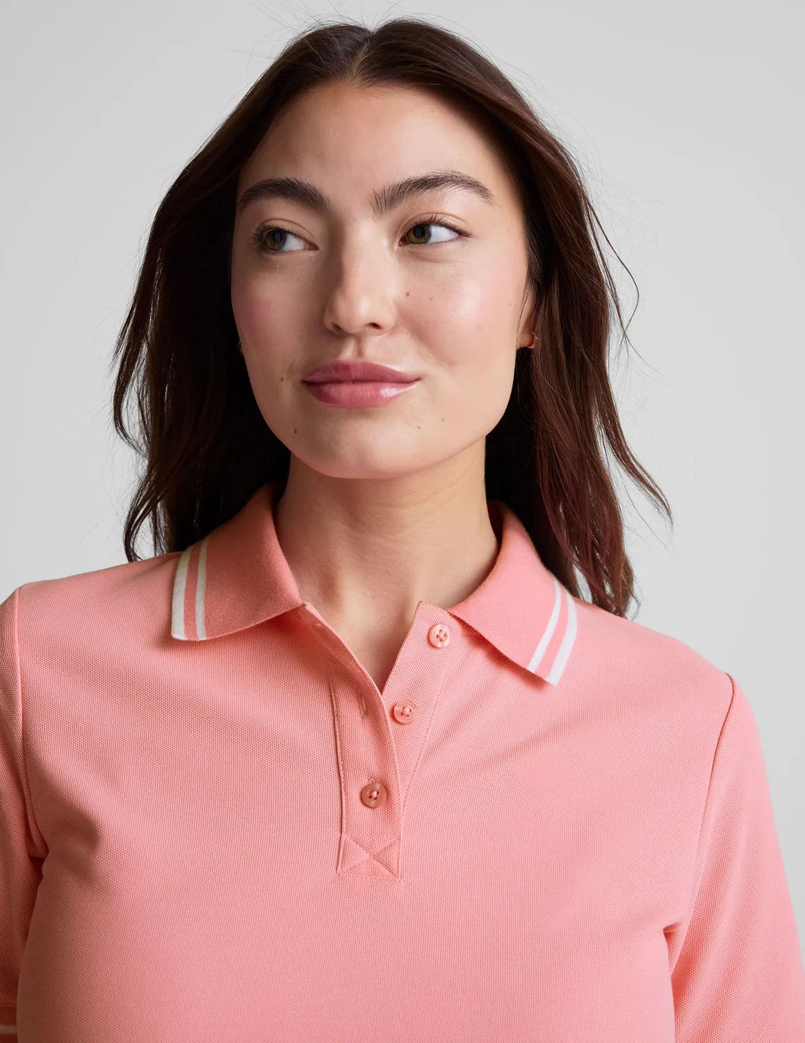 Beyond Yoga Country Club Polo t-shirt Pink Play figurnära