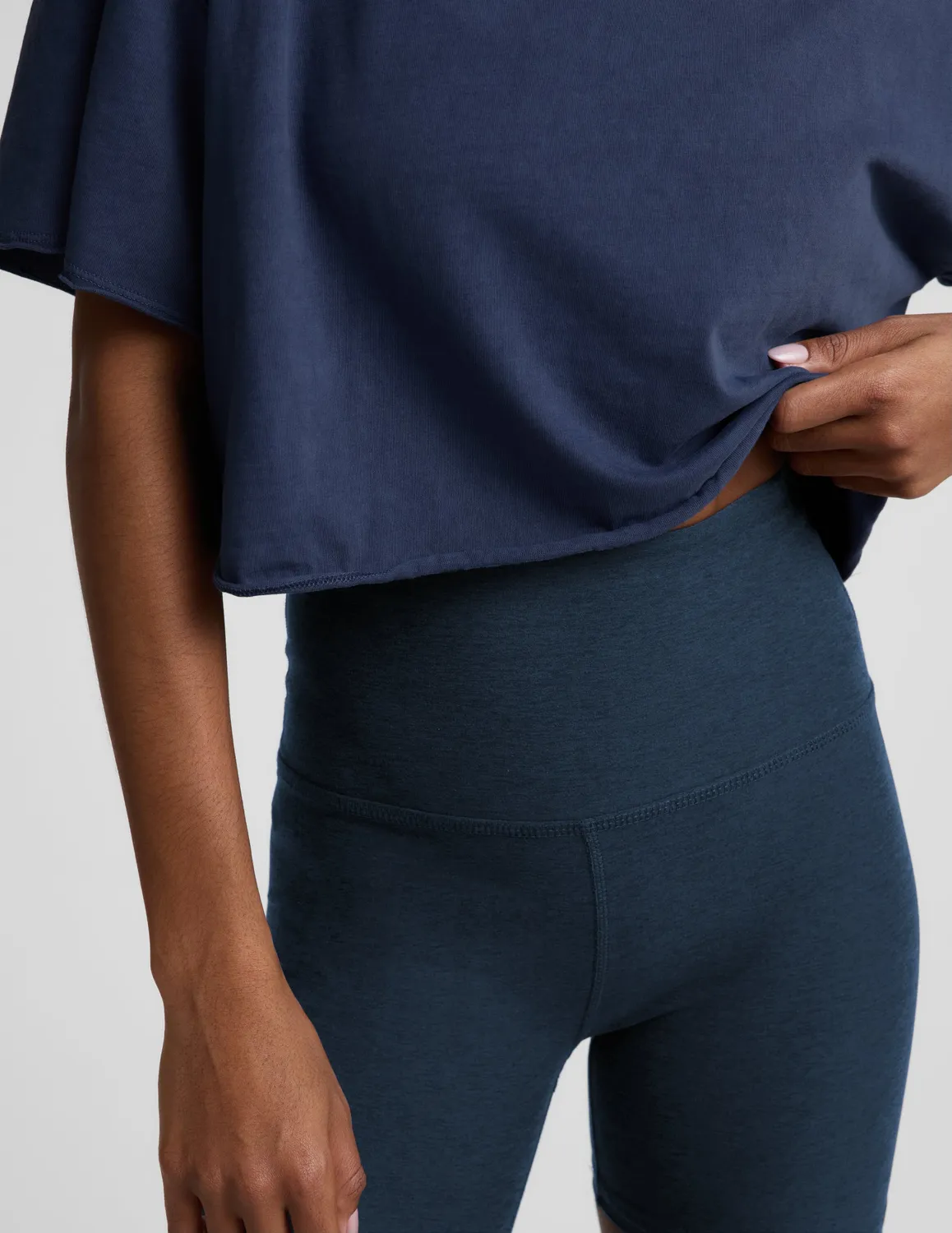Beyond Yoga SoftKnit Better Than Ever Cropped t-shirt blå bomull