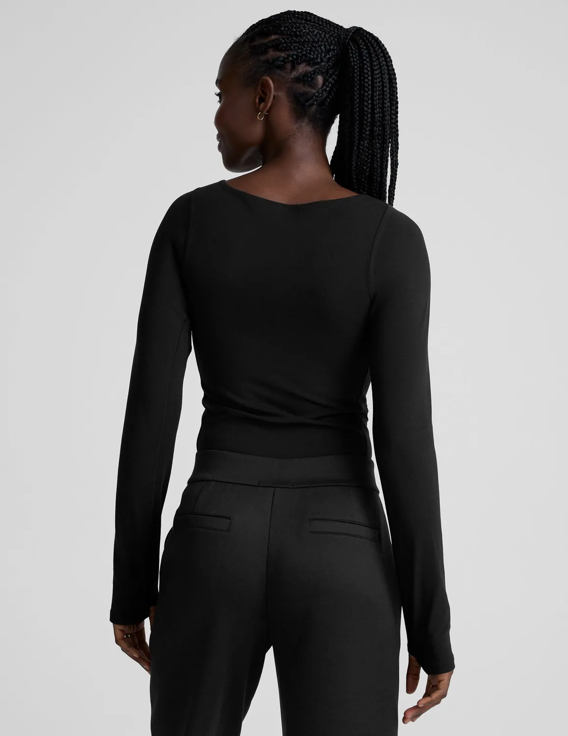 Beyond Yoga Serene Boatneck Bodysuit Body Black lång ärm